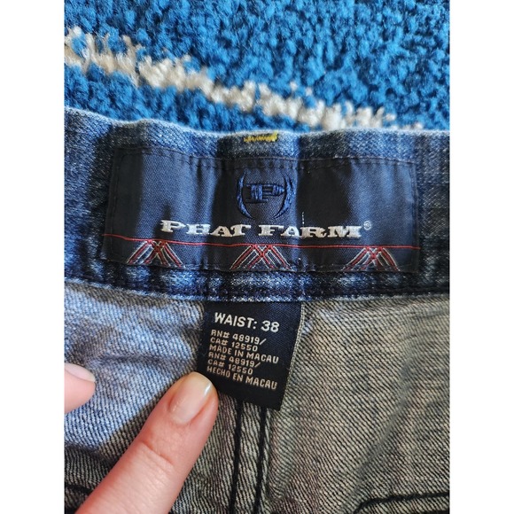 Y2k Phat Farm Men Jean Logo Shorts 38 - Picture 5 of 7